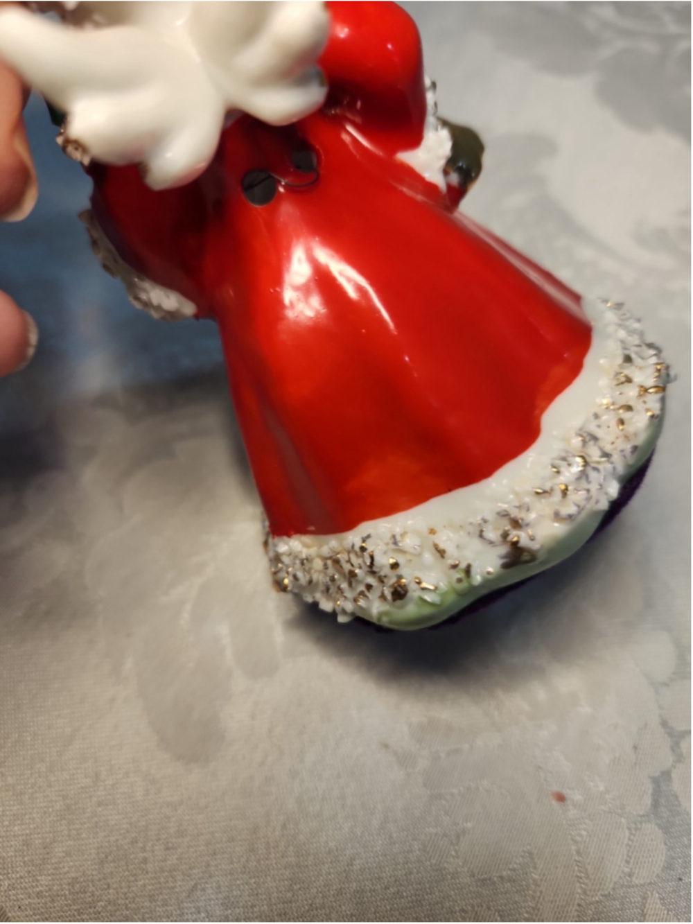 Lefton Exclusive Vintage Angel Bell Porcelain Spaghetti Trim Holding Tree - Picture 5 of 13